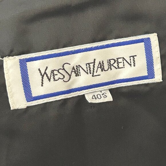 VINTAGE YVES SAINT LAURENT 90'S BLACK TRENCH COAT - Picture 13 of 13
